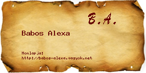Babos Alexa névjegykártya